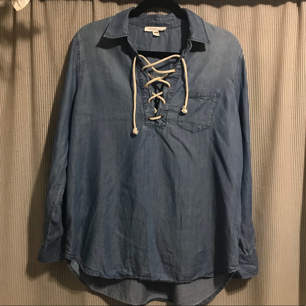 Denim Laced Blouse